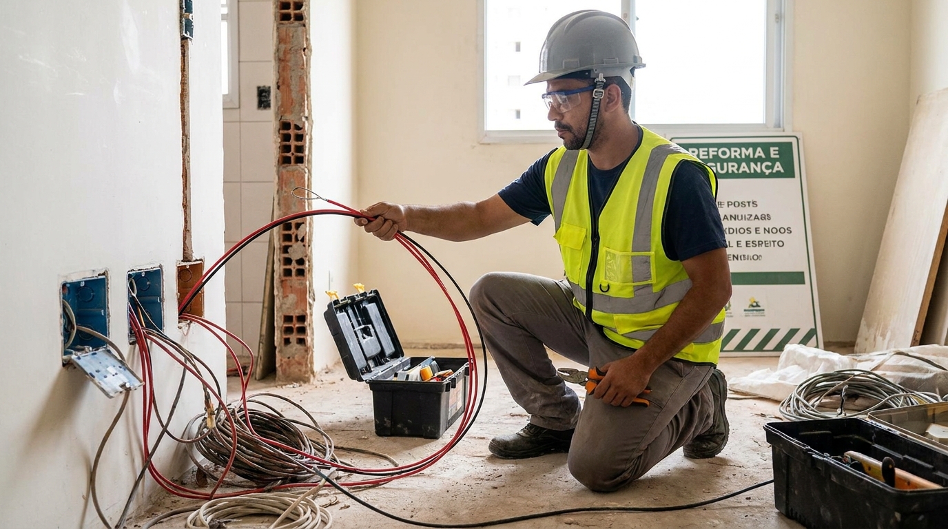 Substituição de fios antigos em Montes Claros‑MG